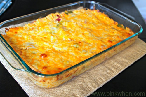 Cheesy Chicken and Rice Casserole #QuickFixCasseroles