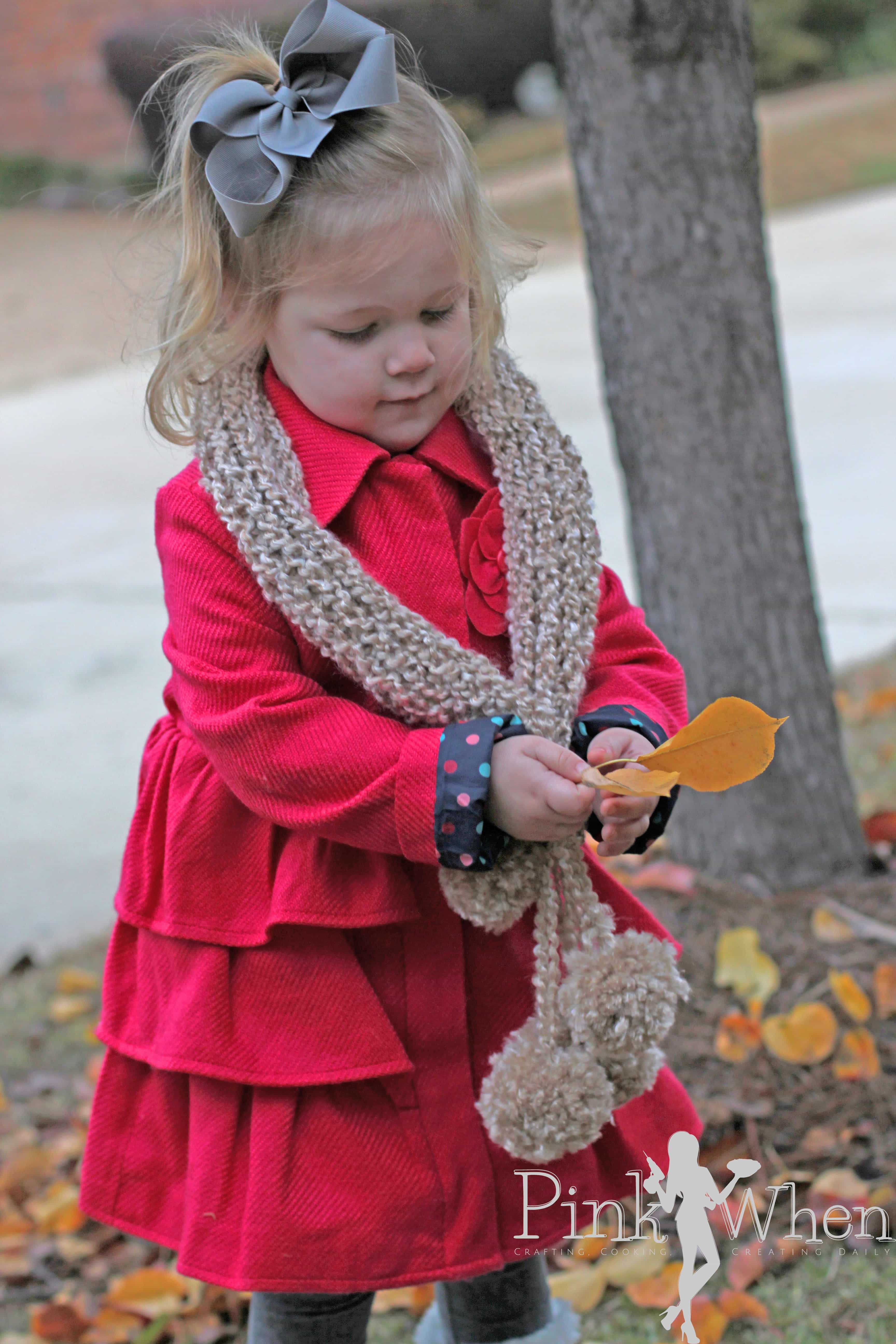 Crochet Scarf & Pom Poms