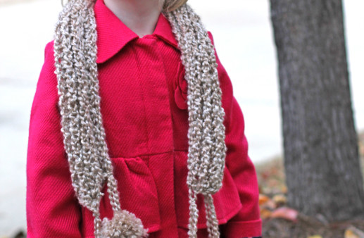 Crochet Scarf with Pom Poms