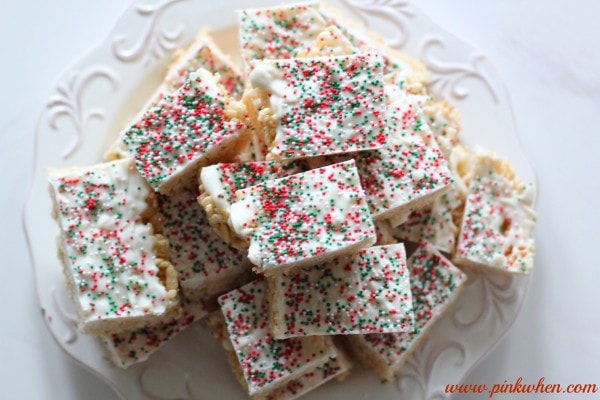 Rice Krispie Treats Recipe with Chocolate and Sprinkles, YUM!