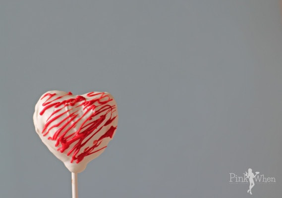 A decorated Candy Coated Heart Shaped Valentine's Day Cake Pop
