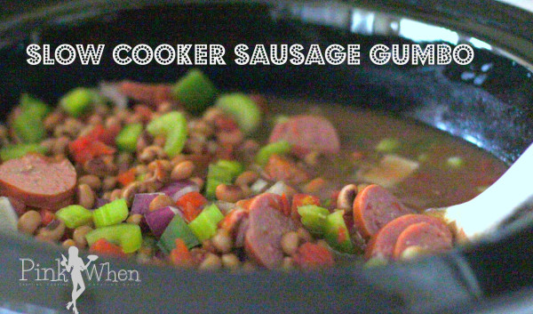 Slow Cooker Sausage Gumbo Recipe  PinkWhen.com 