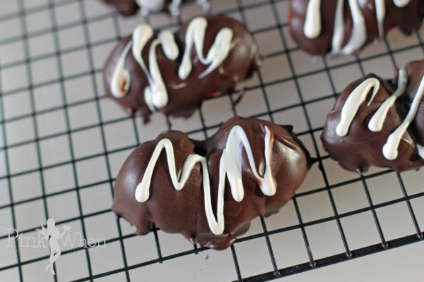 Chocolate Covered Strawberries on a wire rack.