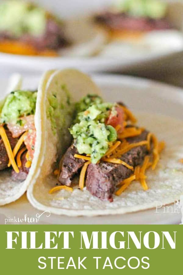 These Filet Mignon Steak Tacos take Taco Tuesday to a whole new level. Made in less than 30 minutes, you are going to love these easy steak tacos. #steaktacos #filetmignontacos