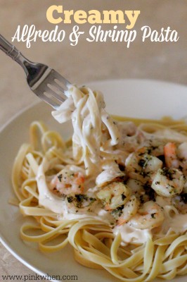 Creamy Alfredo and Shrimp Pasta