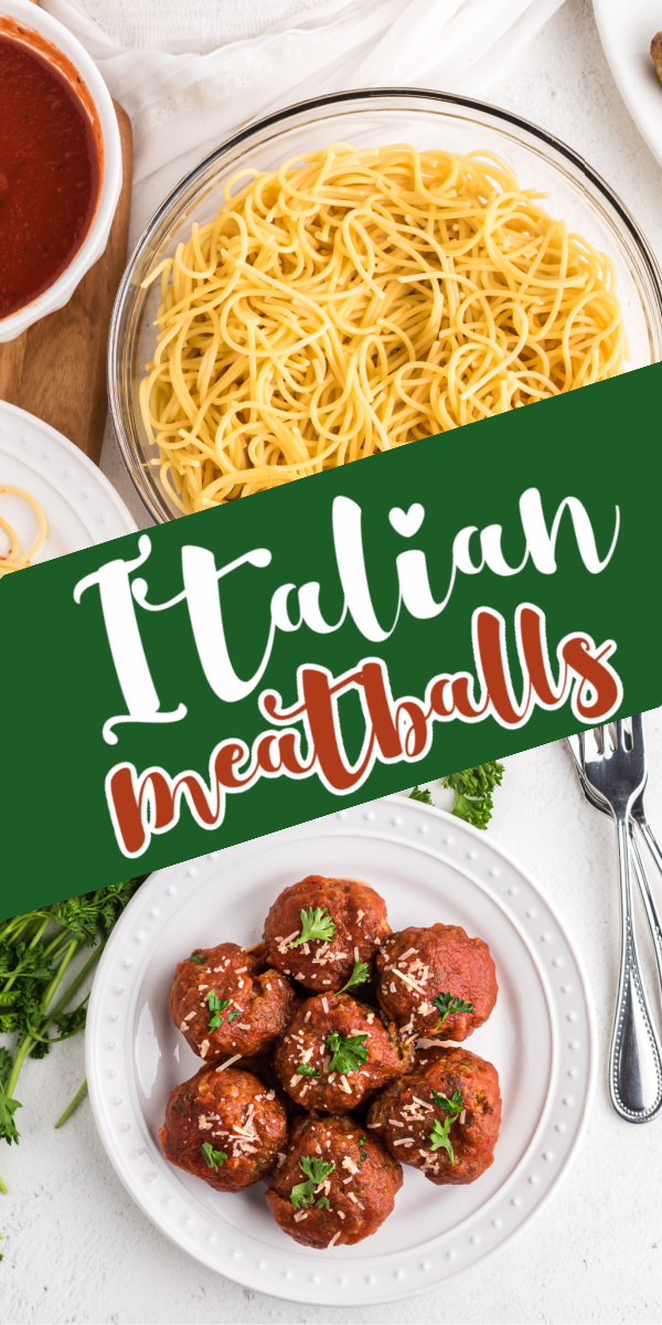 Homemade Italian Meatballs are made with ground beef, Italian sausage, garlic, fresh parsley, cheese, and more. Not only are they quick and easy to make, but cleanup is a breeze with our muffin tin hack and they're on the table fast in just 30 minutes! It's an easy family recipe that everyone devours.