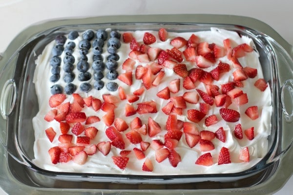 No Bake Strawberry Blueberry Patriotic Cloud Cake 4