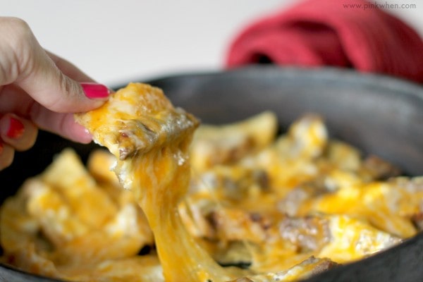Skillet Steak and Chicken Fajita Nachos
