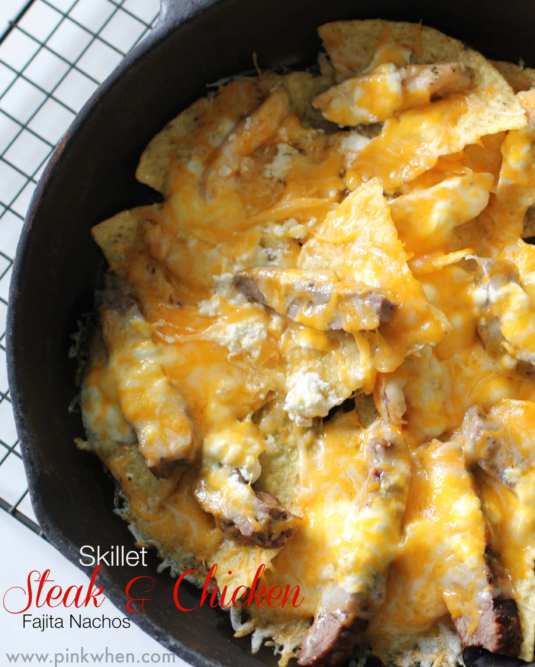 Skillet Steak and Chicken Fajita Nachos Recipe