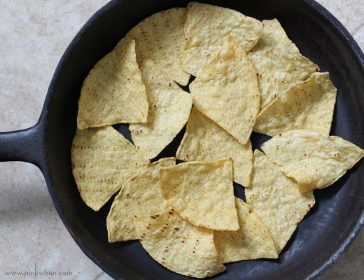 Steak and Chicken Fajita Nachos prep