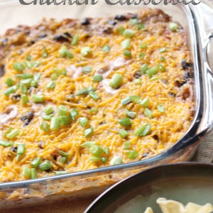 Mexican Chicken Casserole Dish via PinkWhen.com