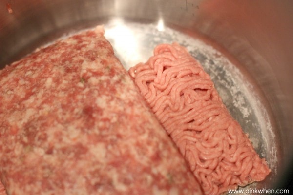 Browning meat in a saucepan