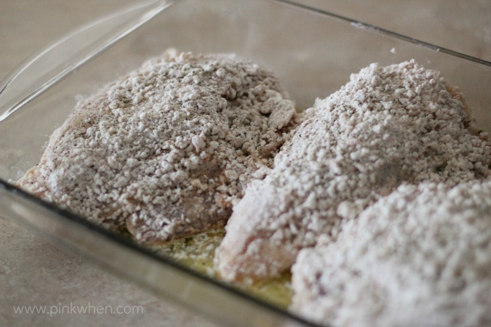 Breaded chicken for the Copycat KFC recipe 