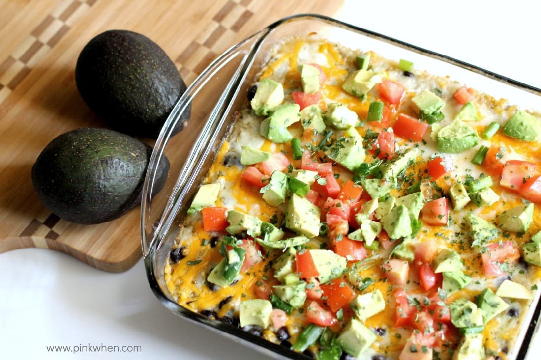 Cheesy Chicken Enchilada Quinoa Casserole