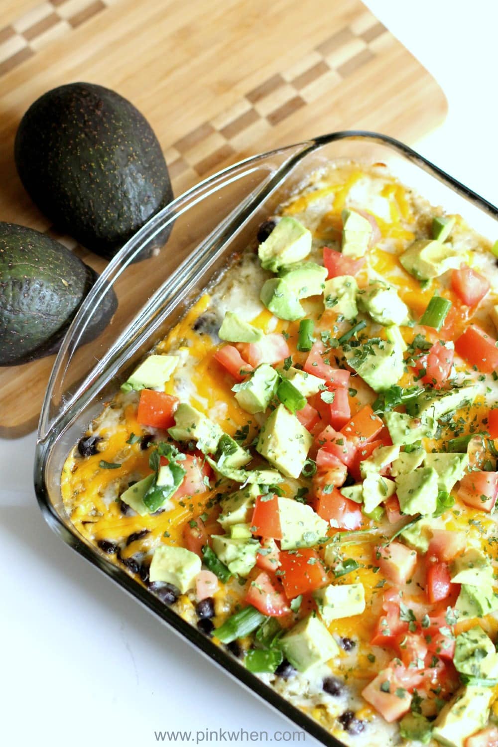 Cheesy Chicken Enchilada Quinoa Casserole