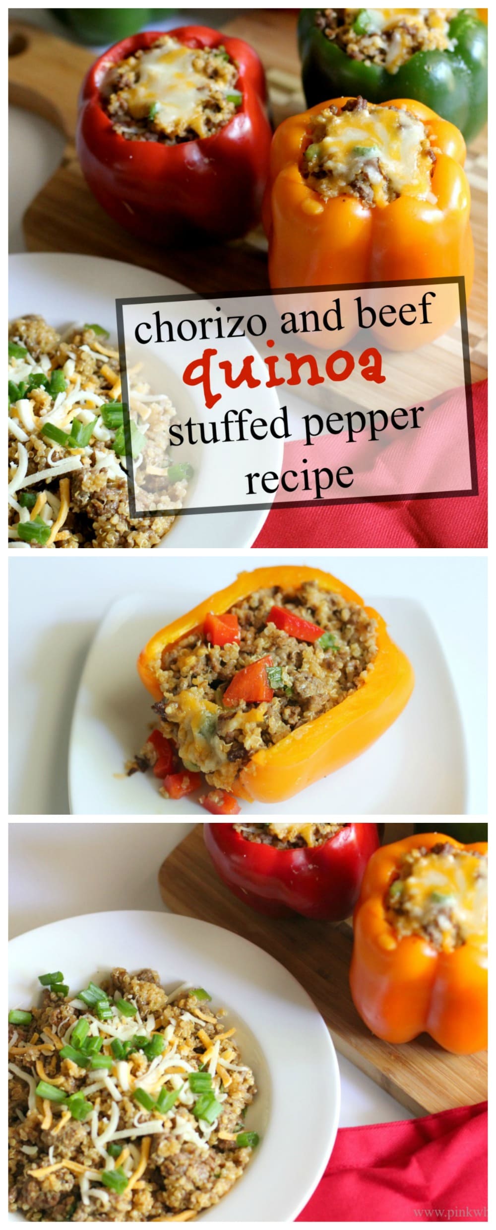 Chorizo and beef quinoa stuffed pepper recipe 