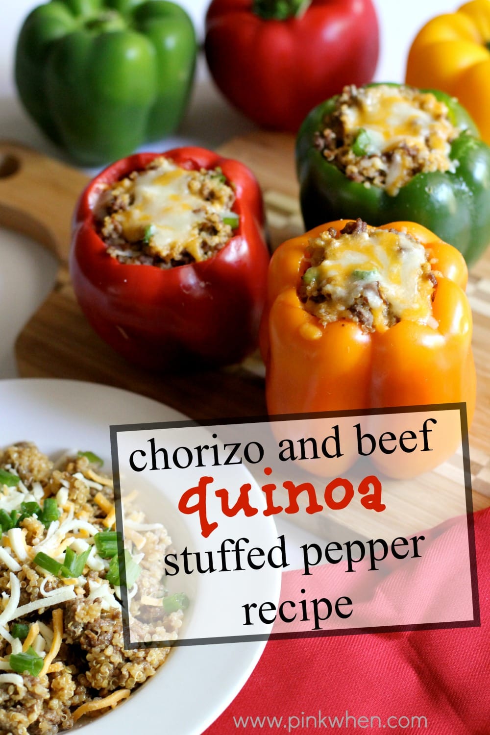 Chorizo and beef quinoa stuffed pepper recipe