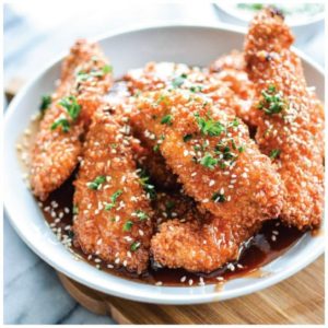 Sweet and Sticky Chicken Strips