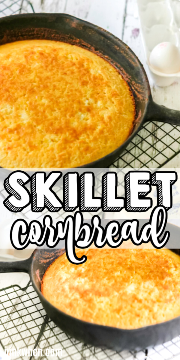 Skillet Cornbread is a quick and easy recipe that is made with just a handful of ingredients. It's the perfect easy cast iron skillet cornbread recipe that can be used with all of your favorite soups, stews, chili's, and more!