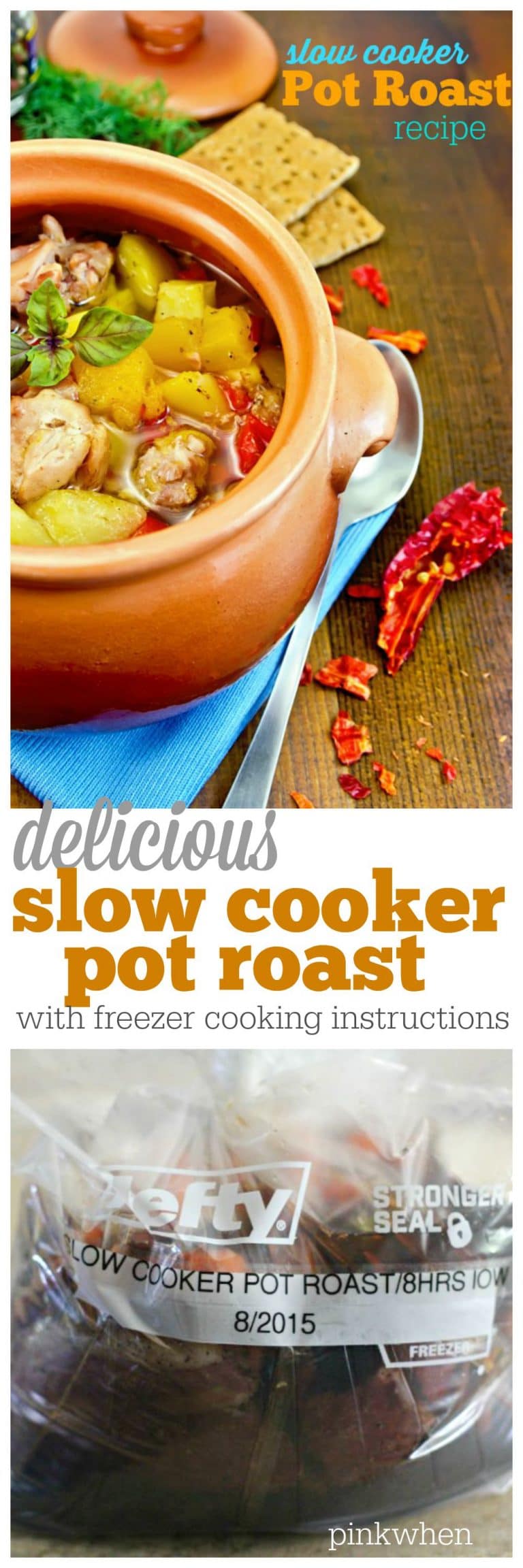 This Easy Slow Cooker Pot Roast is the perfect addition to any meal plan. With tender meat, vegetables, and an already made gravy, you can make this perfect weeknight dinner with just 10 minutes of prep. Or prep ahead and freeze it for later! #mealprep #freezermeal #slowcookerpotroast  