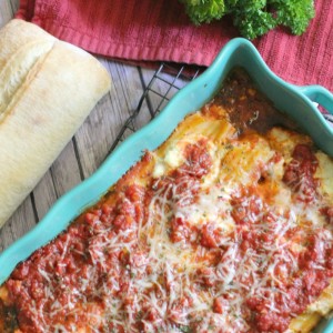 Cheese Stuffed Manicotti Bake |PinkWhen