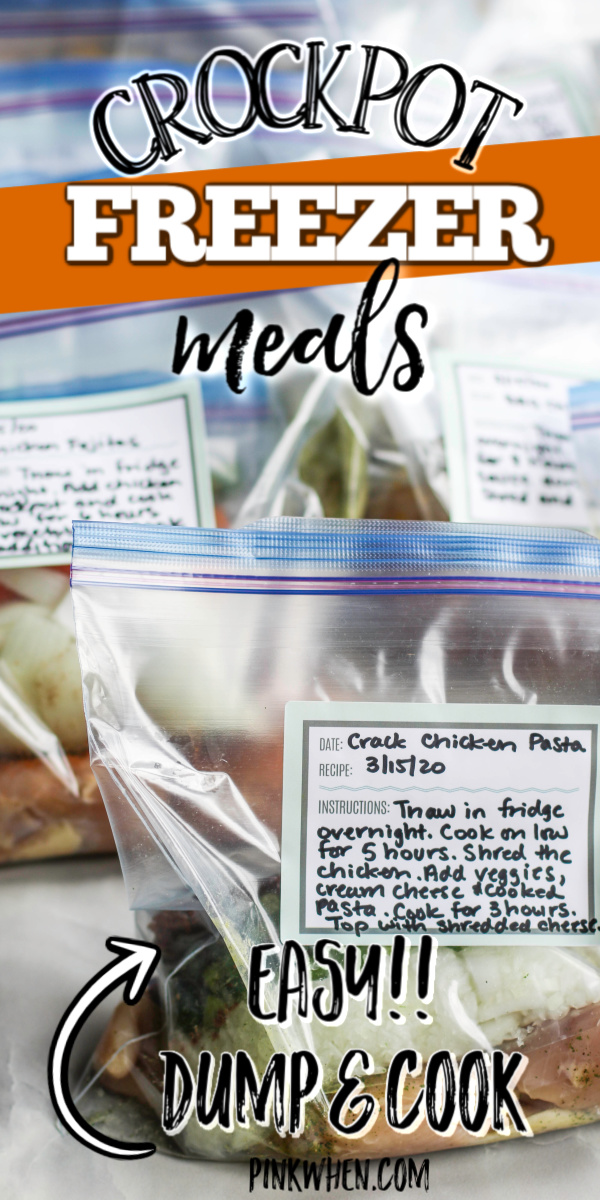 Crockpot Freezer Meals are the perfect way to meal prep for the week and save money on groceries and eating out. If you're looking for quick and easy ways to save time, check out this list of tips and recipes to pack your freezer and save money while you're doing it. You'll also get a free printable shopping list!