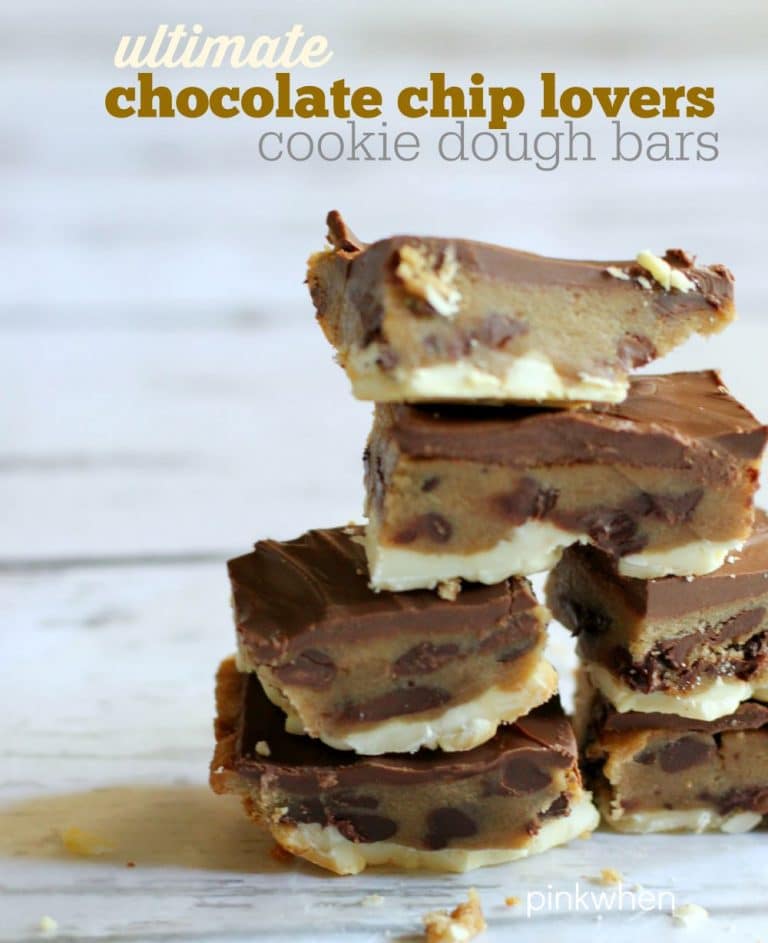 These Chocolate Chip Cookie Dough Bars are delicious, chewy, and made with only 2 ingredients. A perfect dessert for the holidays, or just because. #cookiedoughbars #chocolatechipcookiebars