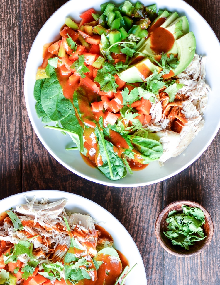 Thai Chopped Chicken Salad Quinoa Bowls
