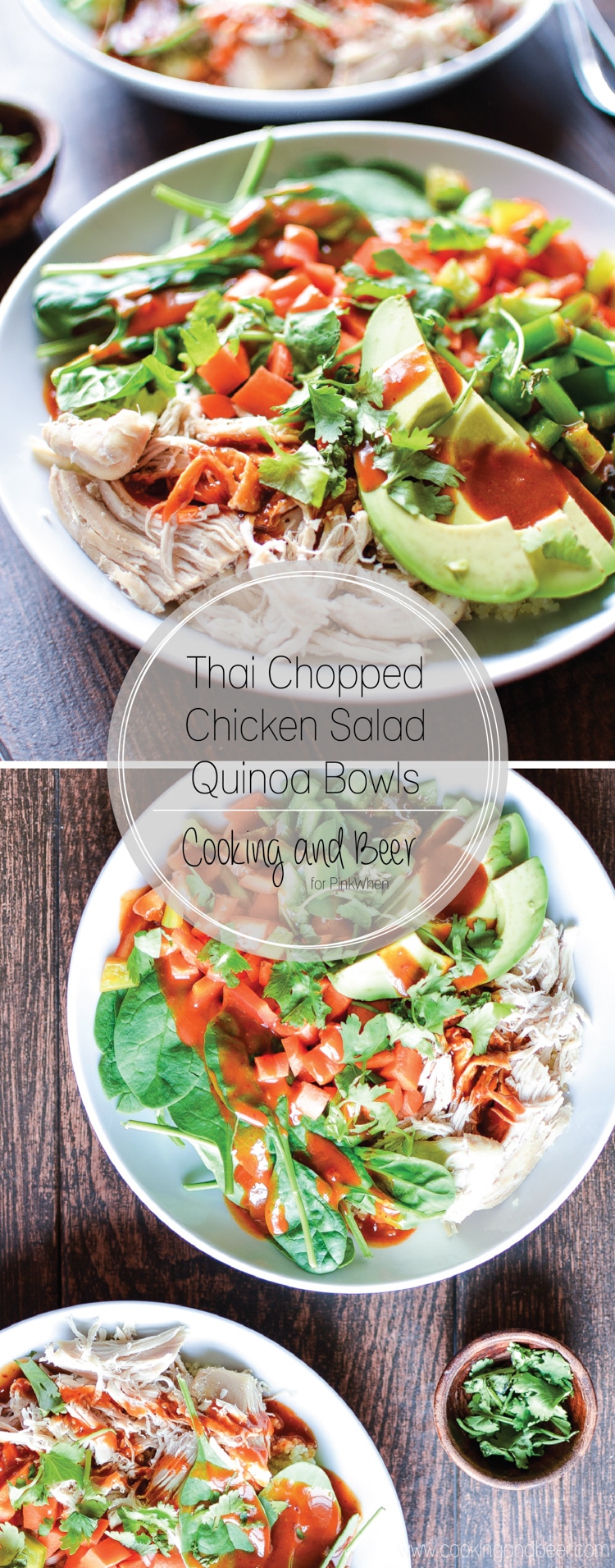 Thai Chopped Chicken Salad Quinoa Bowls