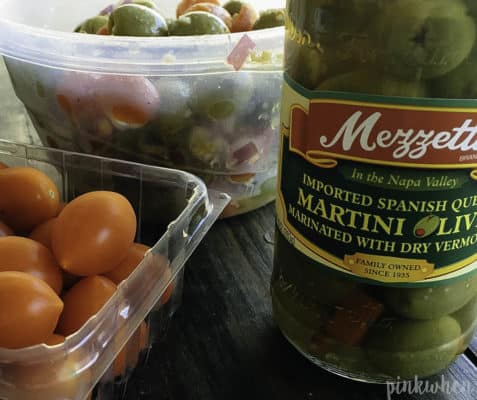 Ingredients needed for a tomato salad.