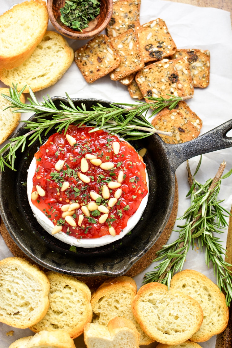 Baked Brie with Sweet Red Pepper Jam