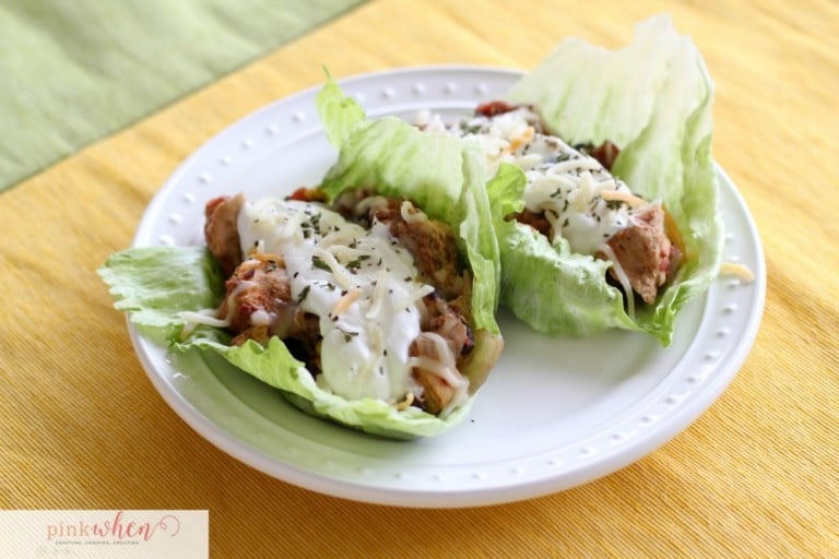 Chicken Taco Crock Pot Recipe | Super easy recipe and ready in just a few hours! | PinkWhen