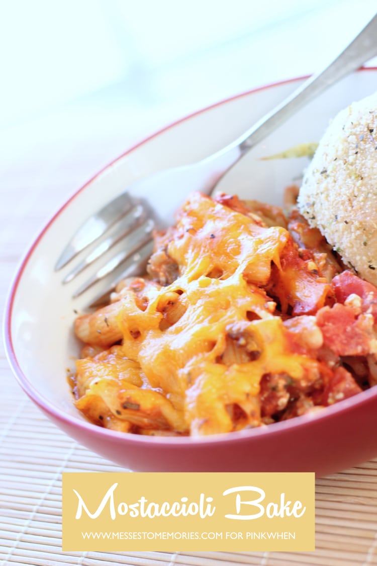 Delicious and cheesy Mostaccioli Bake | PinkWhen