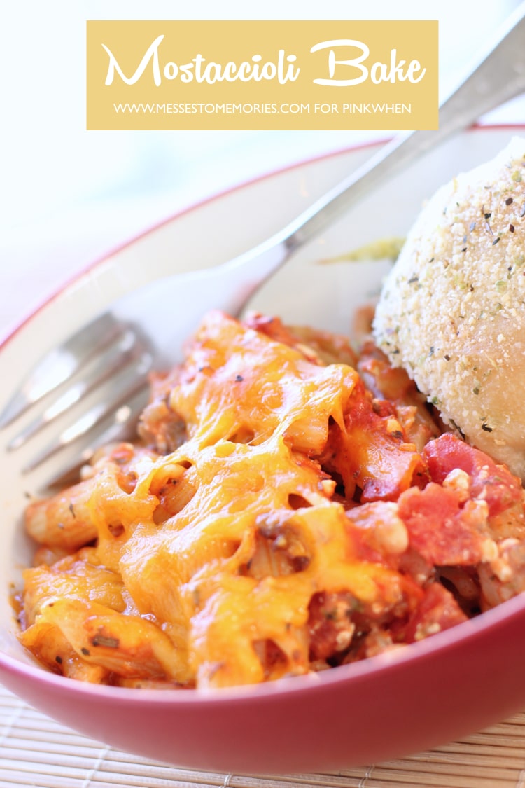 Delicious and cheesy Mostaccioli Bake | PinkWhen