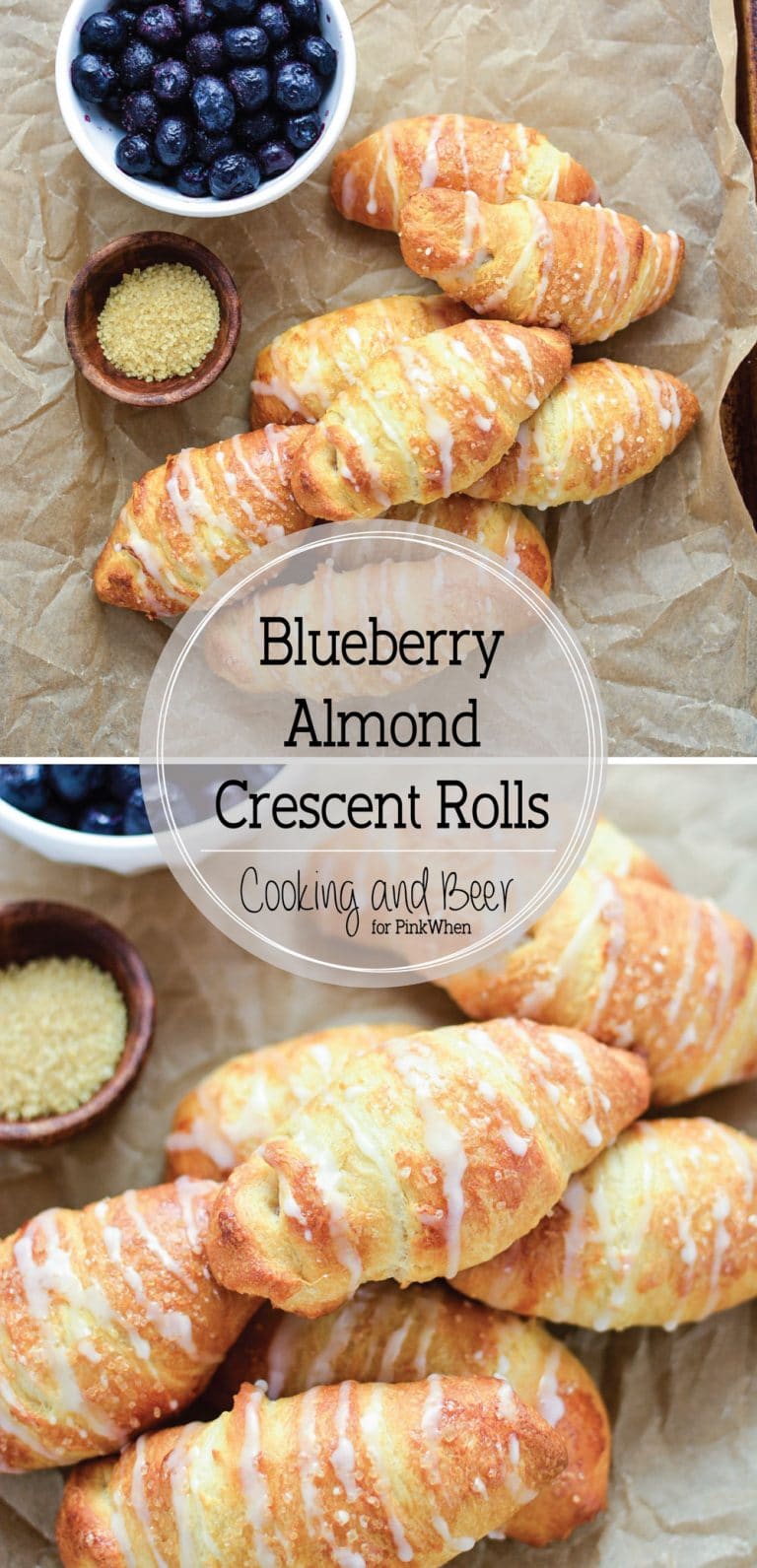 As we start edging our way into spring, I can't help but think about all the delicious food that comes along with it. These blueberry almond crescent rolls are one of those recipes.