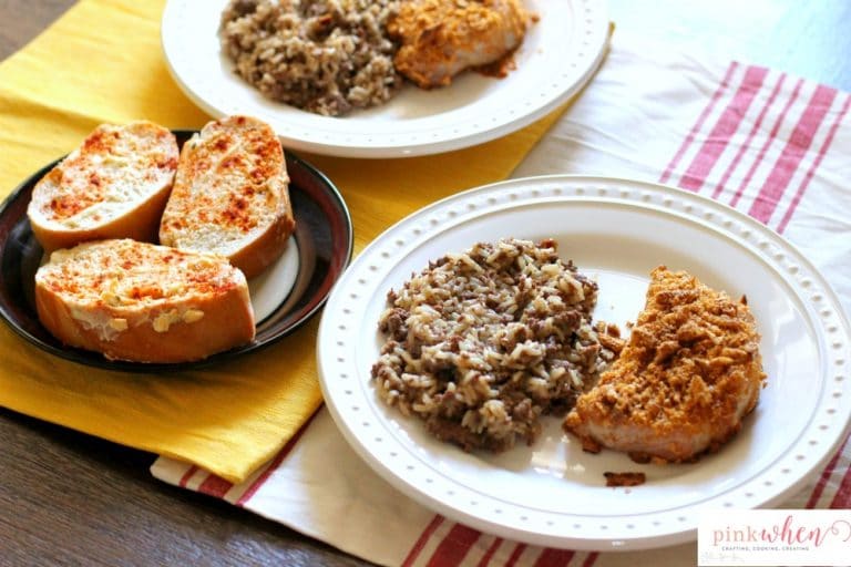 Cajun Oven Baked Pork Chops make with cajun spices and Onion Thyme Harvest Snaps. You'll want to lick the plate clean with this simple dinner recipe! 