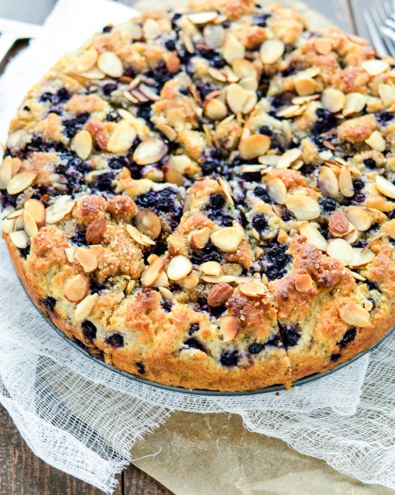 Gluten Free Almond Blueberry Coffee Cake - the perfect coffee cake for Mother's Day, Sunday brunch, or just your average Wednesday!