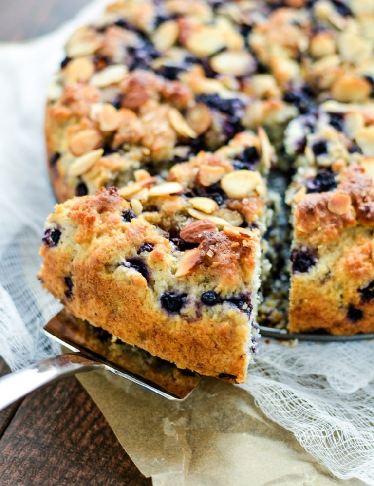 Gluten Free Almond Blueberry Coffee Cake