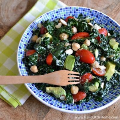 easy kale salad with lemon garlic dressing 6