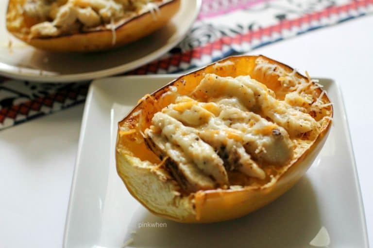 Cheesy Chicken Spaghetti Squash