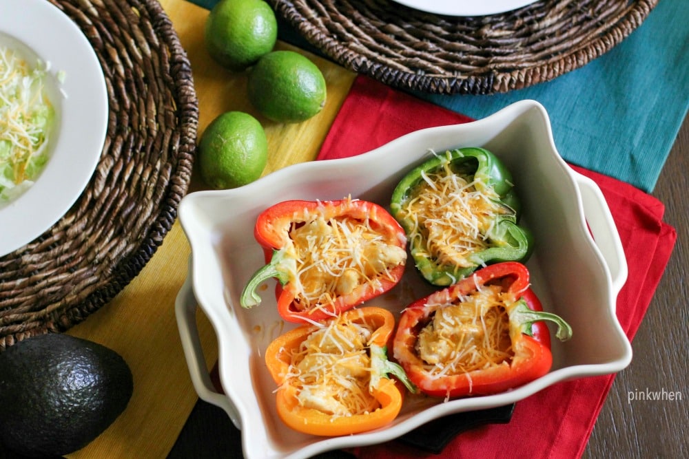 Chicken Fajita Stuffed Bell Pepper Recipe made with flavored quinoa, chicken, and more!