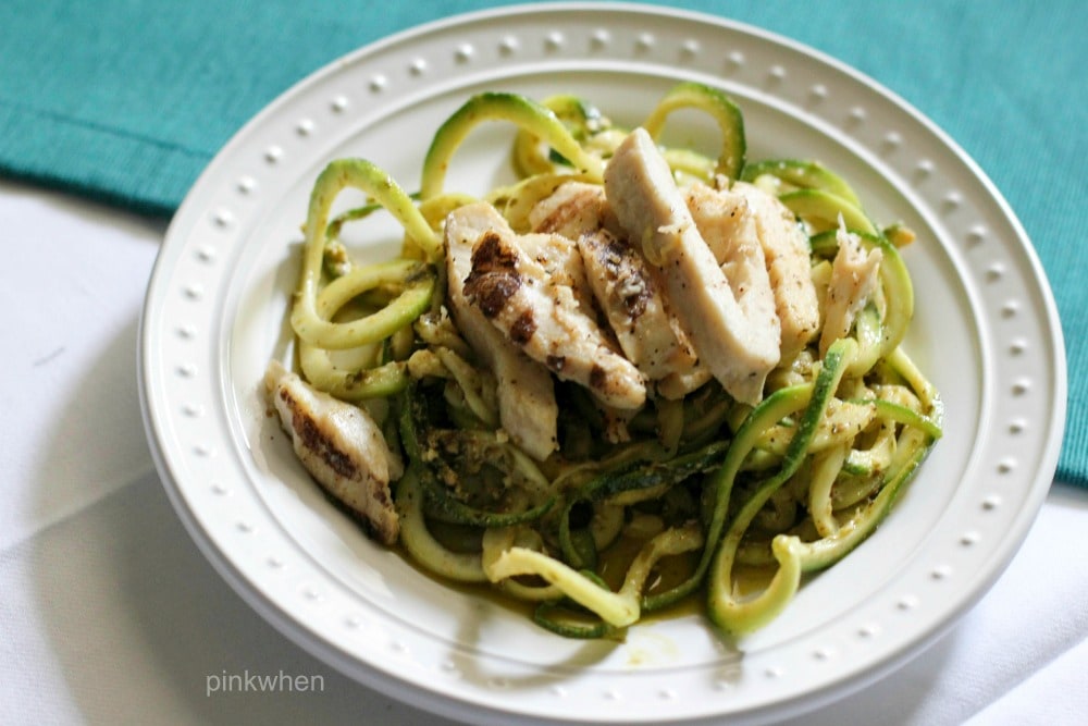 This delicious Pesto Chicken Zoodles recipe doesn't just taste good, it's also a healthy dinner recipe that is Whole 30, PALEO, and Simple Fit Forty compliant.