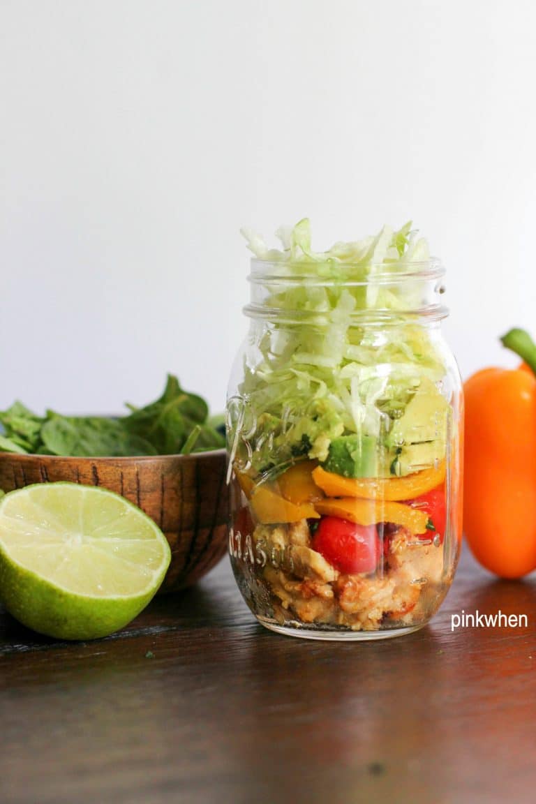 Mason Jar Chicken Fajita Salad 