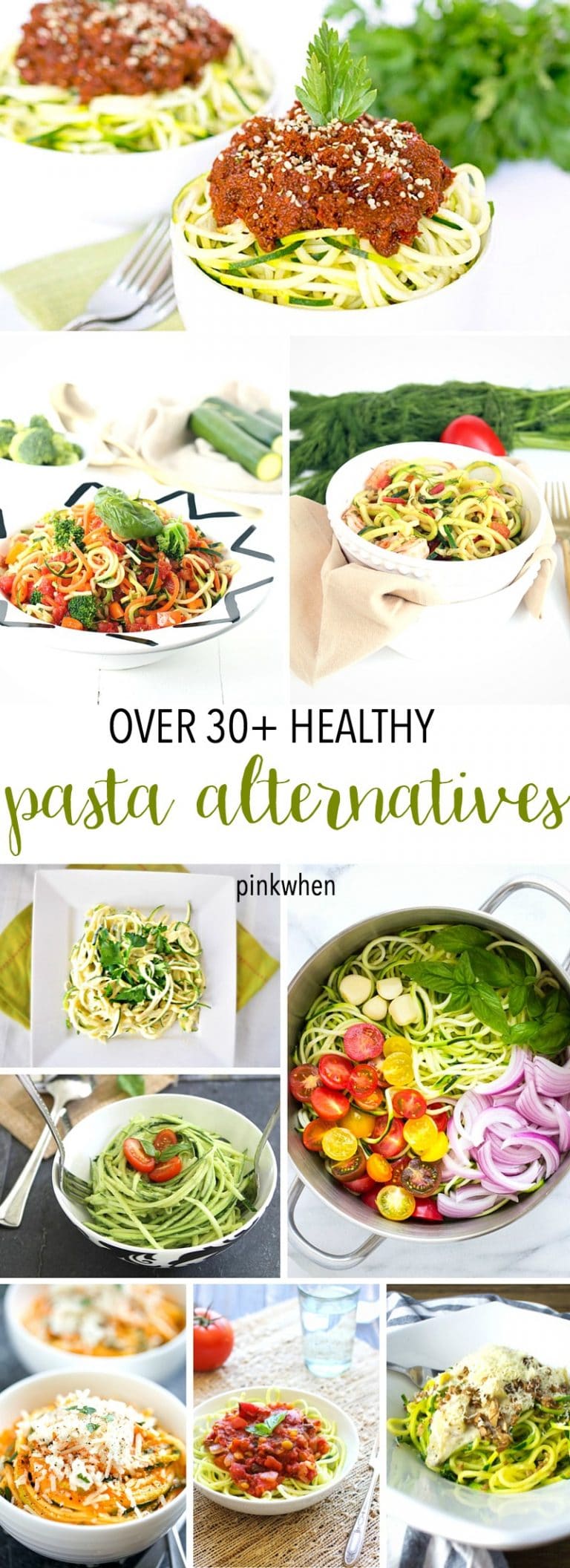 Over 30+ Low Carb and Healthy Pasta Alternatives