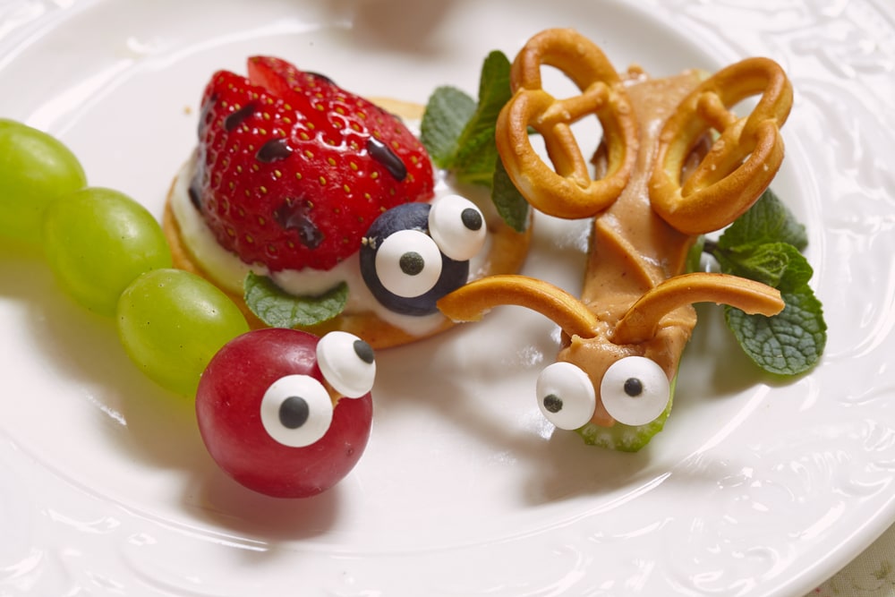 Grapes Berries and Pretzel Beetles - Healthy Summer Snacks