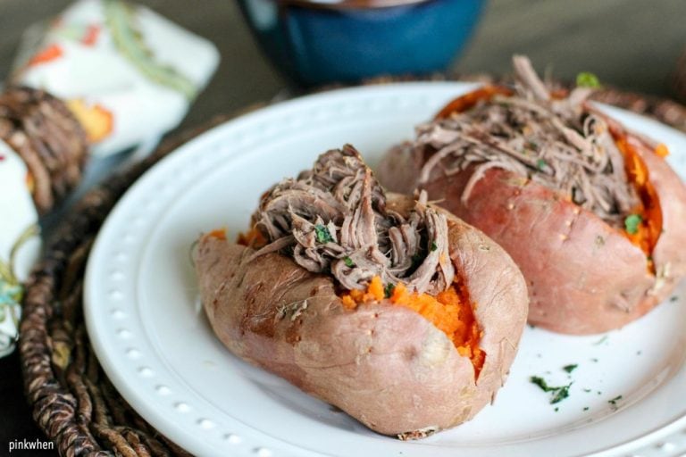 Shredded Roast Beef Stuffed Sweet Potatoes - Whole 30, PALEO, Simple Fit Forty