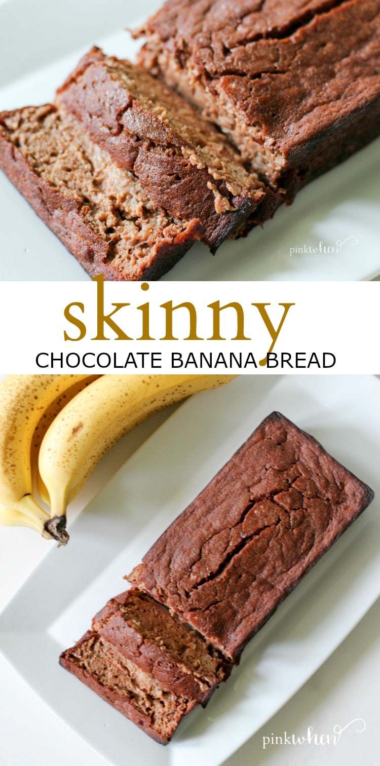 chocolate banana bread sliced and ready to serve