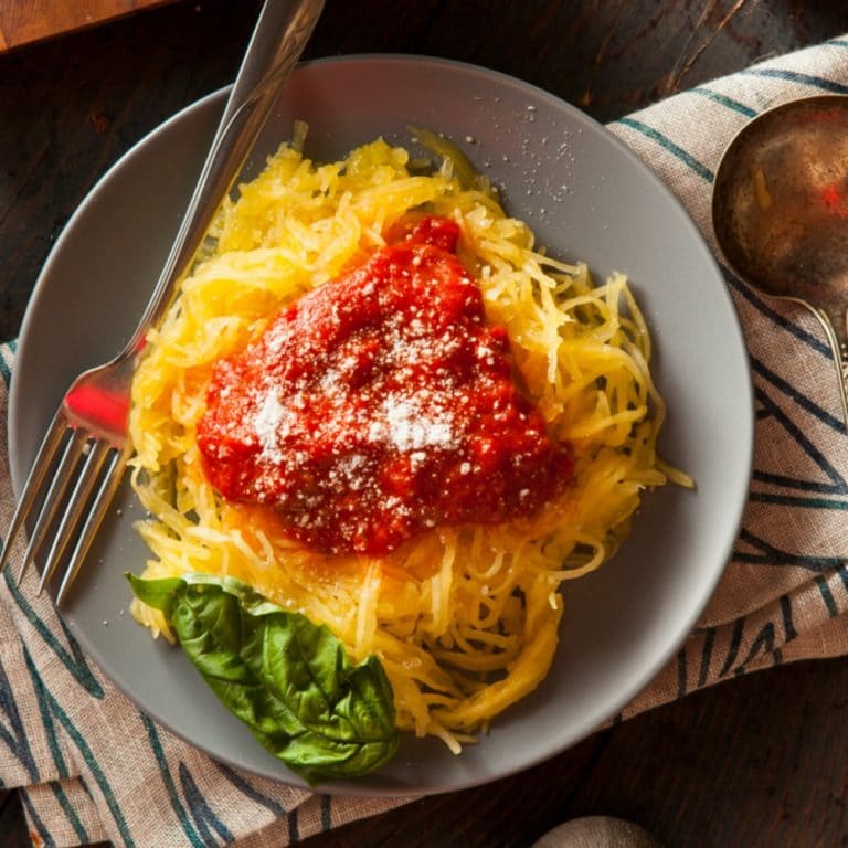 Spaghetti Squash & Tomato Basil Meat Sauce