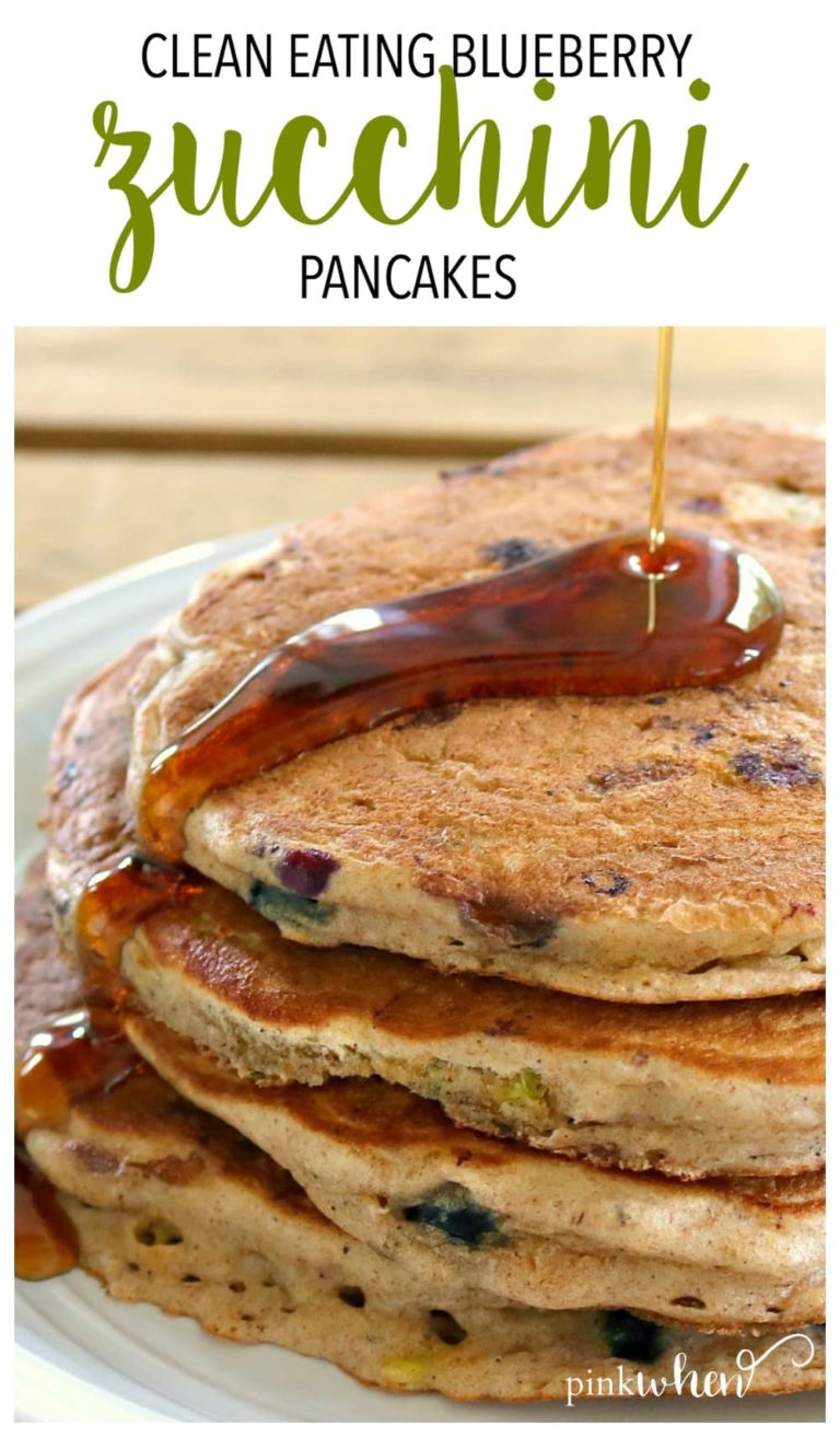 Clean Eating Blueberry Zucchini Pancakes - A healthy clean eating breakfast recipe.