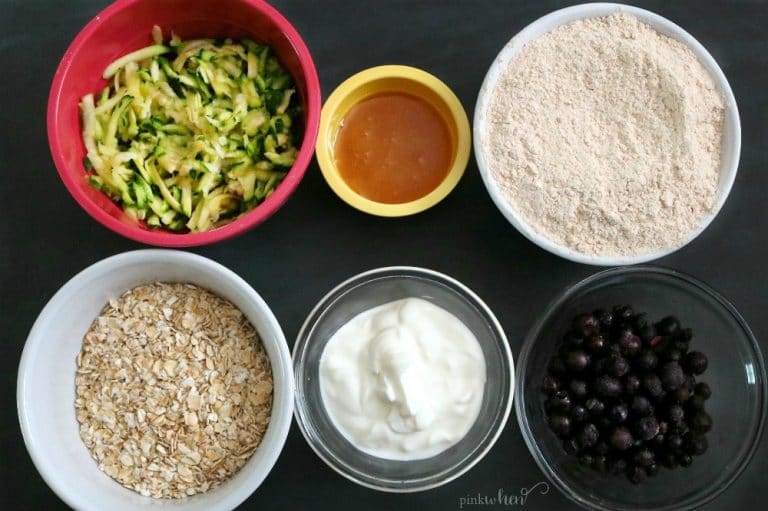 Clean Eating Blueberry Zucchini Pancakes - A healthy clean eating breakfast recipe. 